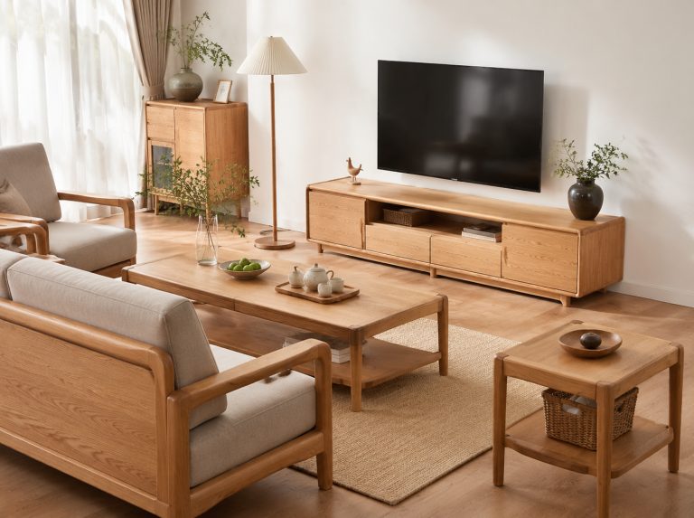 橡木实木客厅成套家具